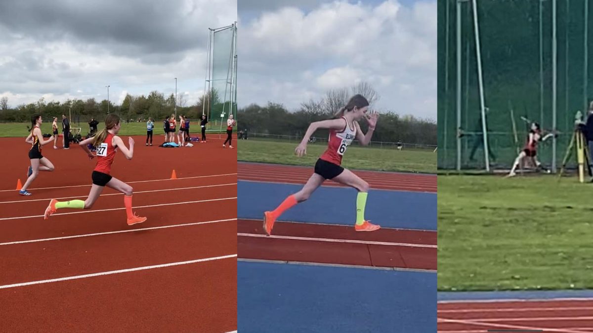 Zara running and Sydney throwing the javelin